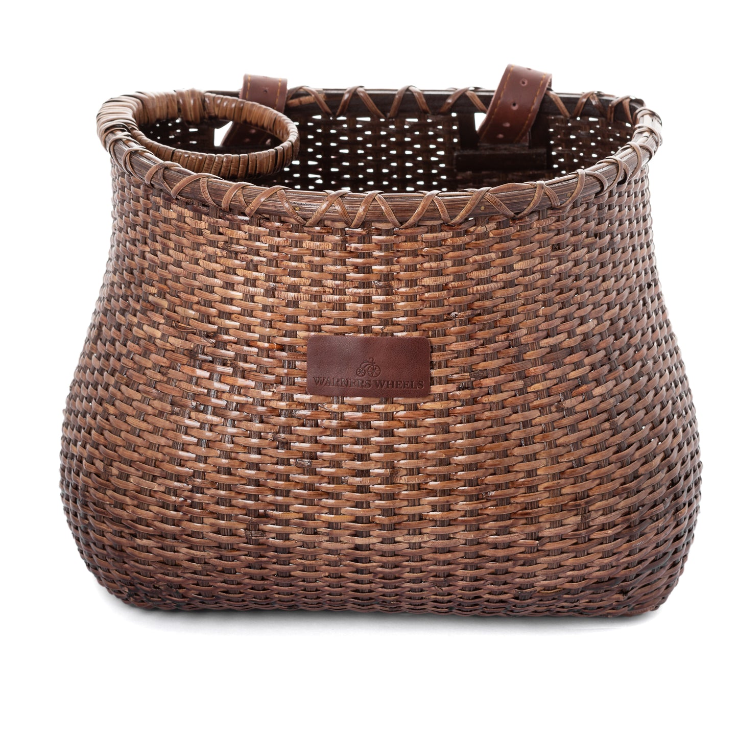 brown Bicycle basket on white background