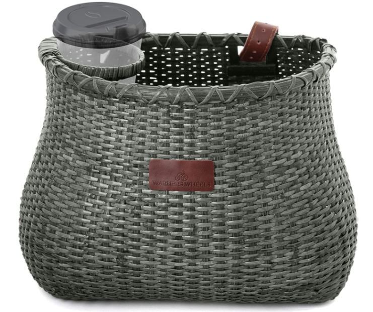 Vintage Bike Basket for Handlebars (Black Stain)