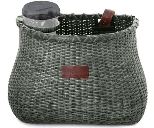 Vintage Bike Basket for Handlebars (Black Stain)